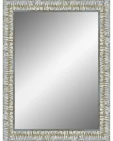 Specchio rettangolare in legno argento 70 x 50 cm