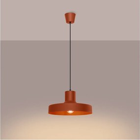 Lampadario arancione con paralume in metallo Vito – Sollux