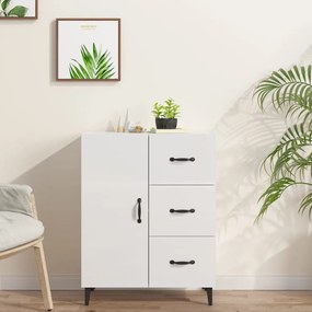 Credenza 69,5x34x90 cm in legno multistrato bianco lucido