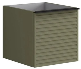Struttura semi colonna da bagno Pixel2 cassetti laccato opaco verde salvia L 40 x H 40 x P 45.5 cm