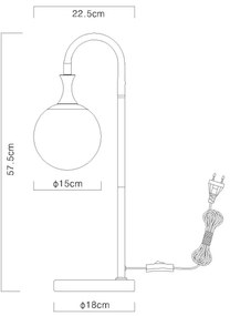 Globo 15885T - Lampada da tavolo DALTON 1xE27/10W/230V nero