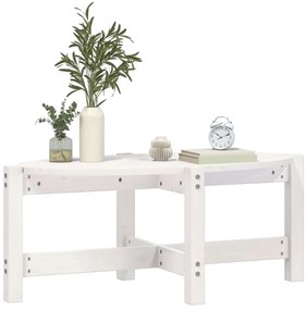 Tavolino da salotto bianco 87x48x35cm in legno massello di pino