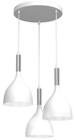Lampadario a sospensione con filo NOAK 3xE27/15W/230V bianco/cromo