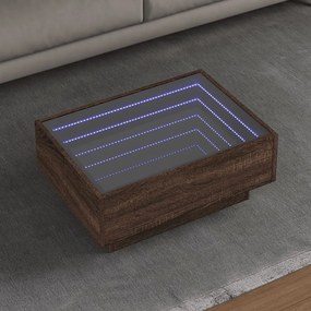 Tavolino Salotto Con Led Rovere Marrone 70x50x30 Cm Multistrato /