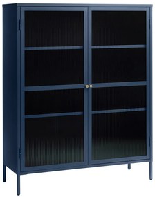 Vetrina in metallo blu Bronco, altezza 140 cm - Unique Furniture