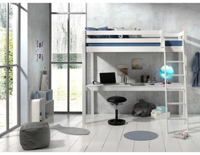 Letto rialzato bianco in legno di pino 140x200 cm PINO - Vipack