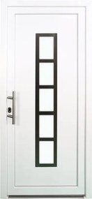 Portoncino d'ingresso 20011 L 80 x H 210 cm in PVC bianco, apertura spingere a destra, falso telaio non incluso