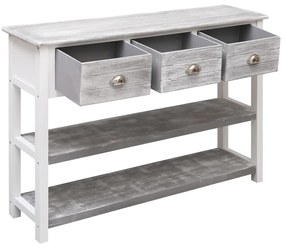 Credenza grigio antico 108x30x76 cm legno massello di paulownia