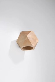 Lampada da parete di colore naturale in legno massiccio Vige – Sollux