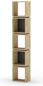 Libreria in rovere decorato in nero-naturale 32x167 cm Lofty - Marckeric