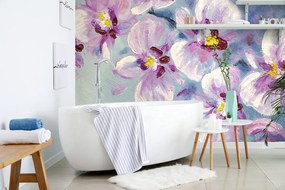 Carta da parati – Fiori romantici viola