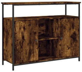 Credenza rovere fumo 100x35x80 cm in legno multistrato