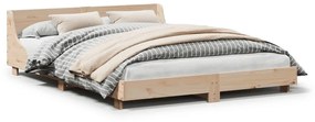 Letto Senza Materasso 160x200 Cm İn Legno Massello Di Pino /
