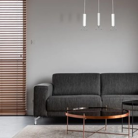 Lampadario su corda DANTE 3xGU10/25W/230V bianco/cromo lucido