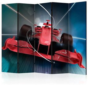 Paravento Formula 1 II (5 pezzi) - disegno di auto da corsa rossa