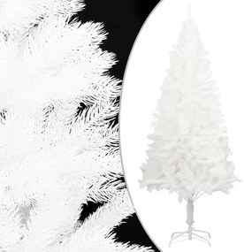 Albero di Natale Preilluminato con Palline Bianco 210 cm