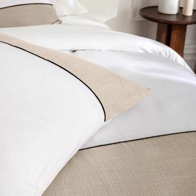 Set copripiumino e federa bianco/beige in cotone per letto matrimoniale ed esteso 240x220 cm Gabrielle – douceur d'intérieur