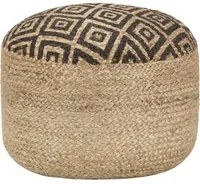 Pouf Lavorato a Mano Nero 45x30 cm in Juta cod mxl 76555