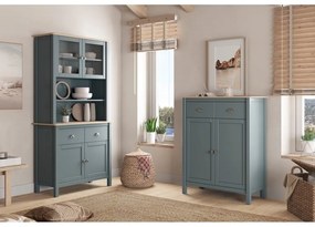 Cassettiera verde polveroso in pino massiccio 90x110x40 cm Misti – Marckeric