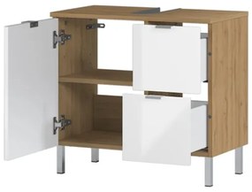 Germania Mobile Sottolavabo GW-Mauresa 60x34x56 cm Bianco e Rovere