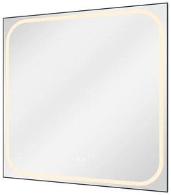 Specchio con illuminazione integrata bagno quadrato SENSEA L 80 x H 80 x P 3 cm grigio / argento