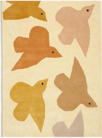 Tappeto per bambini fatto a mano Birds Ochre, varie misure