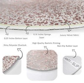 Tappeto rotondo lavabile di colore grigio-rame adatto per aspirapolvere robot ø 100 cm Comfort - Mila Home