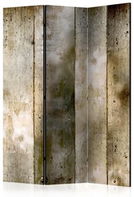 Paravento Bande d'Oro (3-parti) - sfondo industriale con texture di cemento