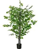 Pianta Artificiale di Ficus H135 cm con Vaso Verde