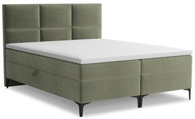 Letto boxspring verde con contenitore 140x200 cm Pakalana – Makamii