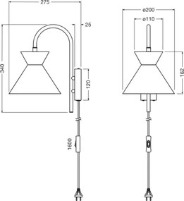Osram - Lampada da parete DECOR WAIST 1xE27/40W/230V nera