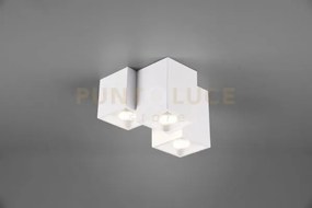 Fernando plafoniera metallo bianco opaco 3 cubetti l. 23cm