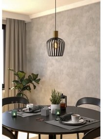 Eglo 901036 - Lampadario a sospensione con filo EMPOLI 1xE27/40W/230V nero/oro