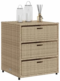 Armadietto portaoggetti da giardino beige 55x59x69cm polyrattan