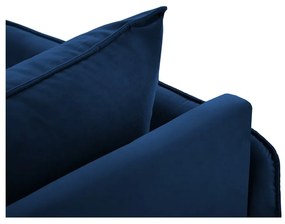 Sedia a sdraio in velluto blu (angolo sinistro) Vienna - Cosmopolitan Design