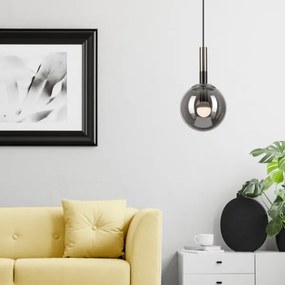 Lampadario a sospensione con filo ROLLO 1xE14/5W/230V cromo opaco/fumé