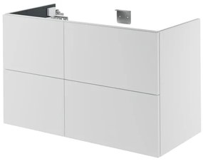 Mobile da bagno sotto lavabo SENSEA Neo bianco laccato L 105 x H 64 x P 48 cm 2 cassetti, lavabo non incluso