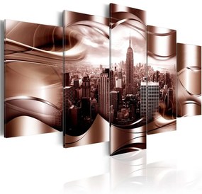 Quadro New York borgogna  Colore rosso bordeaux, Dimensioni e Misure 100x50