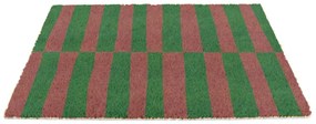 Zerbino in fibre di cocco 40x60 cm Pink &amp; Green Half Stripes – Artsy Doormats