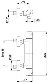 KFA Armatura 5736-010-00 - Rubinetto termostatico per doccia MOZA cromo lucido