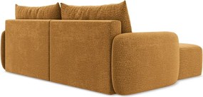 Divano angolare arancione allungabile/con contenitore (con penisola a sinistra) Kalena – Makamii