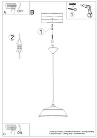 Sollux SL.1327 - Lampadario a sospensione con filo FRIKA 1xE27/15W/230V diametro 34 cm bianco