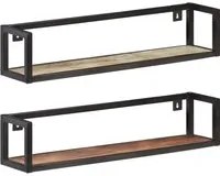 Mensole a Muro 2 pz 80 cm in Legno Massello di Recupero cod mxl 57889