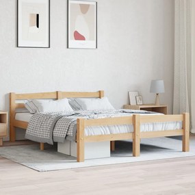Giroletto Senza Materasso 140x200 Cm İn Legno Massello Di Pino /