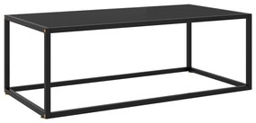 Tavolino Da Salotto Nero Con Vetro Nero 100x50x35 Cm /