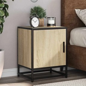 Comodini 2pz Rovere Sonoma 40x31x50cm Legno Multistrato Metallo /