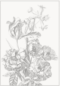 Carta da parati in tessuto non tessuto Engraved Flowers