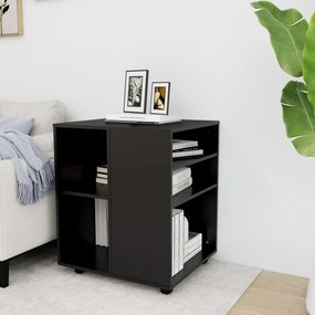 Mobiletto Con Ruote Nero 60x53x72 Cm İn Legno Multistrato /