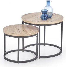 Set di 2 Tavolini da caffè Oreo - p 43-53 x h 35-45 cm