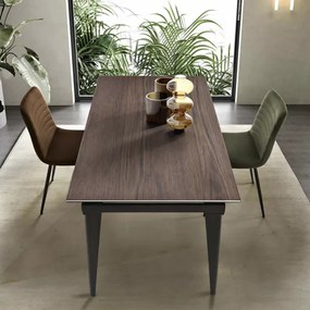 Tavolo allungabile 180 cm ULISSE con top grčs porcellanato effetto Legno Tek